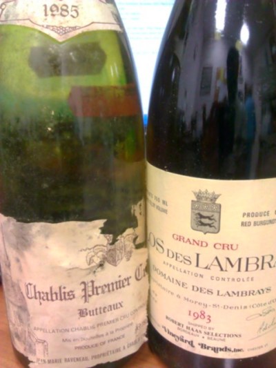 '85 Jean-Marie Raveneau "Butteaux" Chablis 1er Cru & '83 Domine des Lambrays Grand Cru
