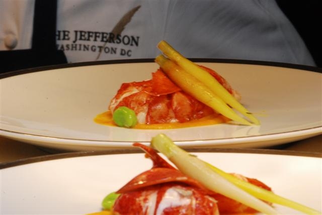 Butter-poach Lobster with Carrot & Vanilla Puree, Ginger Cardamom Emulsion