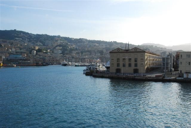 Entering the bay of Genoa