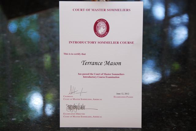 Level I Sommelier Certificate - Court of Master Sommeliers