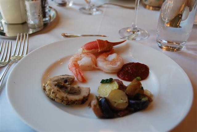 Shrimp, new potatoes & turkey