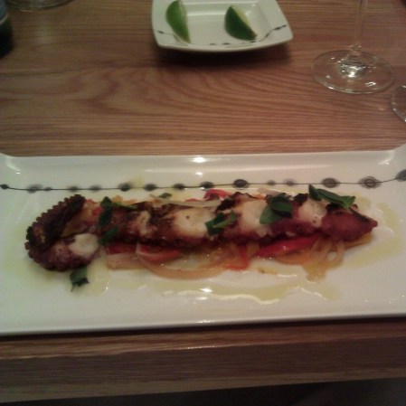 Grilled Octopus with Pipperade, Banyuls Vinaigrette