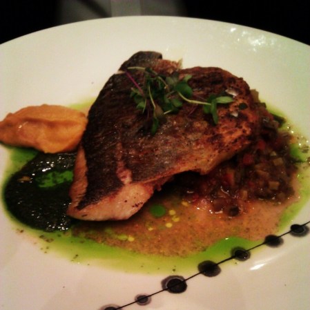 Pan Seared Sea Bream with Ratatouille, Basil Pesto