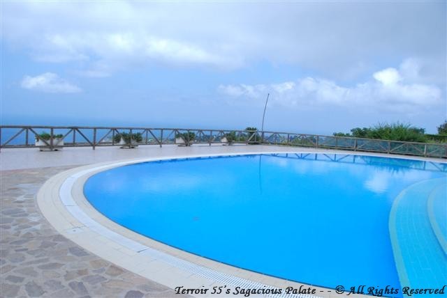The pool overlooking the bay