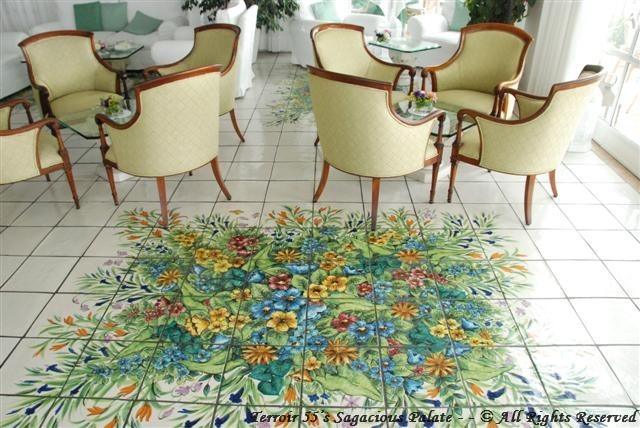 Santa Caterina - the tiled lobby floor. 