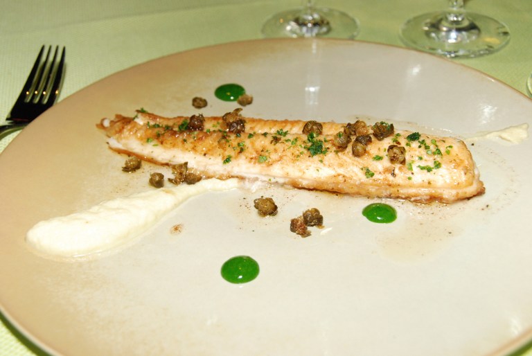 Dover Sole - Fennel and golden raisin silk, capers, brown butter