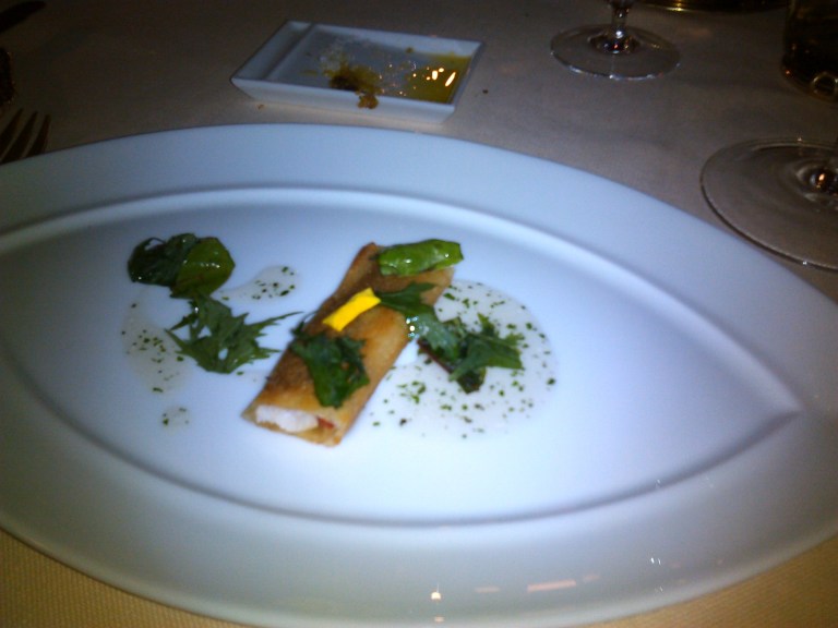 Crispy red mullet with herbs