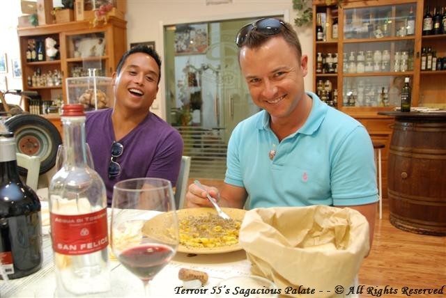 Jason & Adam enjoying their truffles with pasta