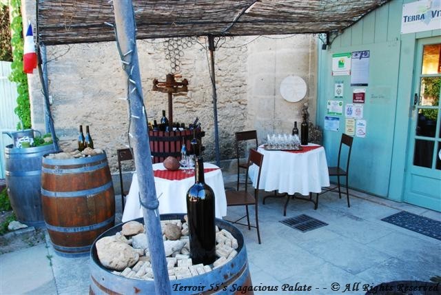 Entrance to the tasting room at Château de l'Engarran