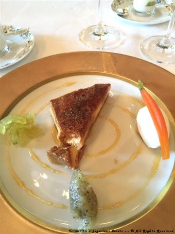 Fennel, celery, artichoke crème brûlée and almond ice cream