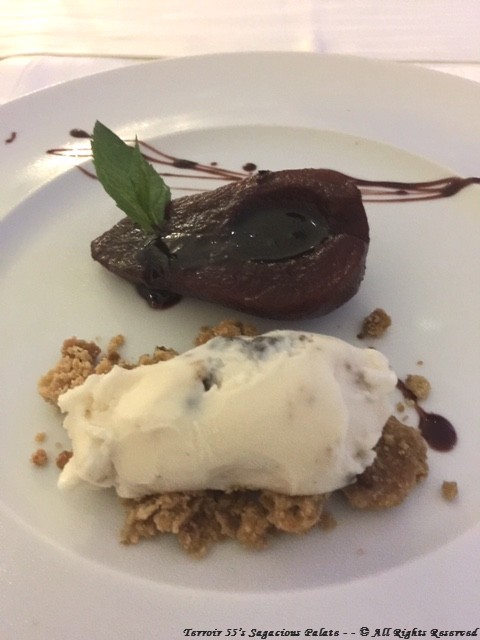 Poached pear and deconstructed cannoli