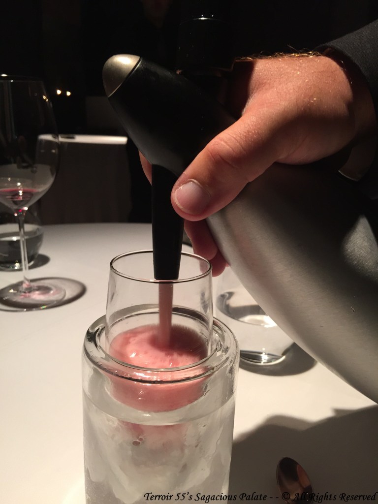 WATERMELON - in textures / blackberry pearls / carbonated watermelon juice