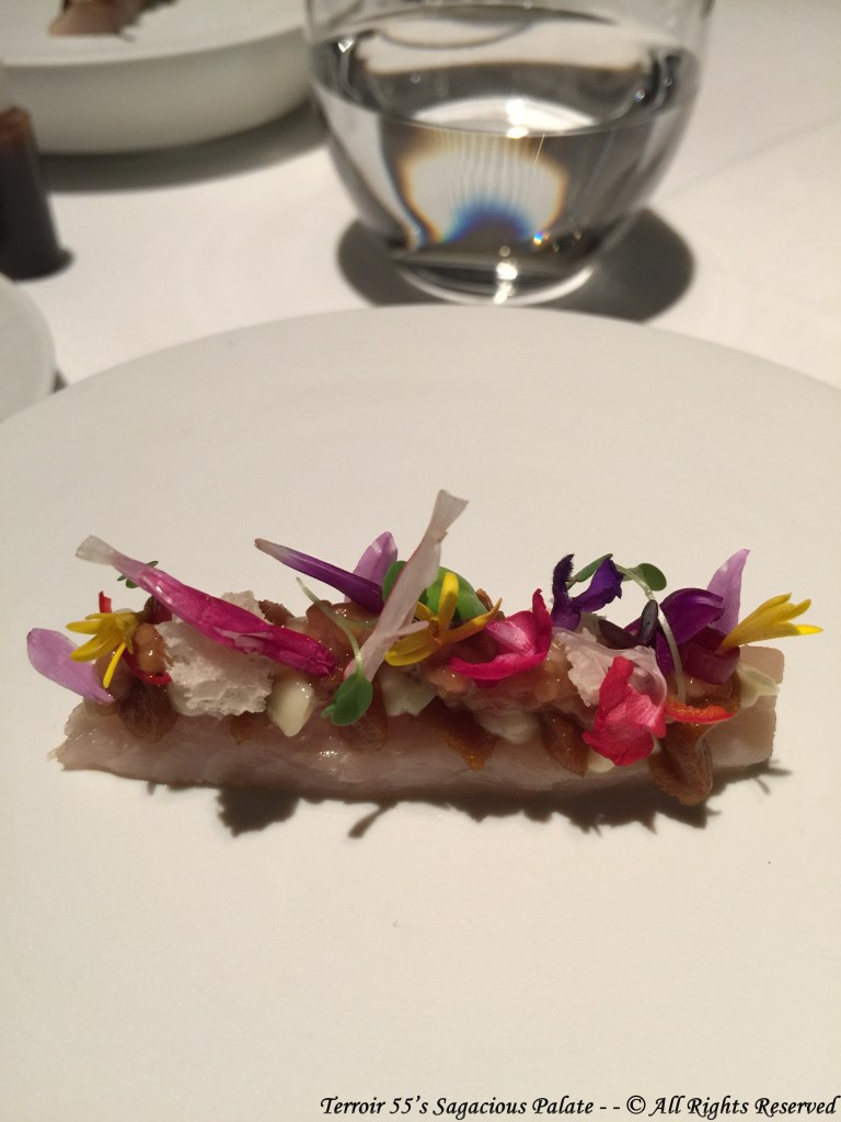 Marinated mackerel, burnt skin mayonnaise, pickled mustard seed