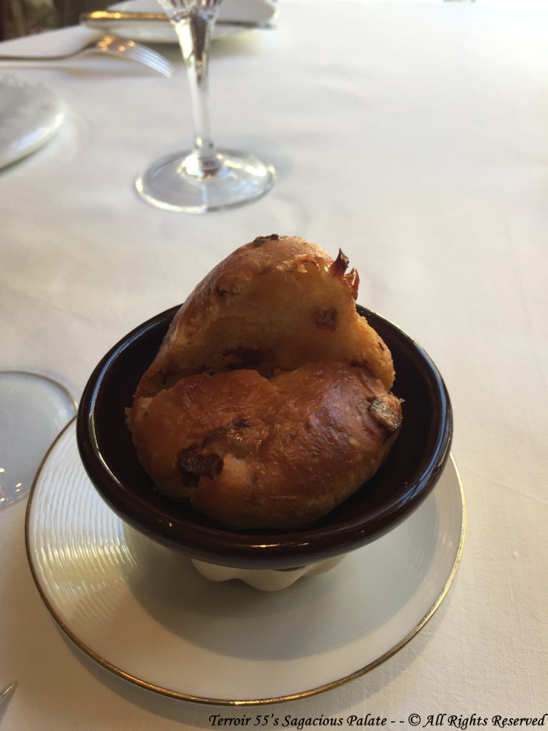 Kougelhopf by Chef Eric Frechon, with lard di colonata, comté cheese, chorizo, black olives and sun dried tomatoes